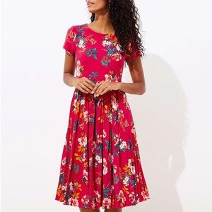 NWT Loft pink floral dress